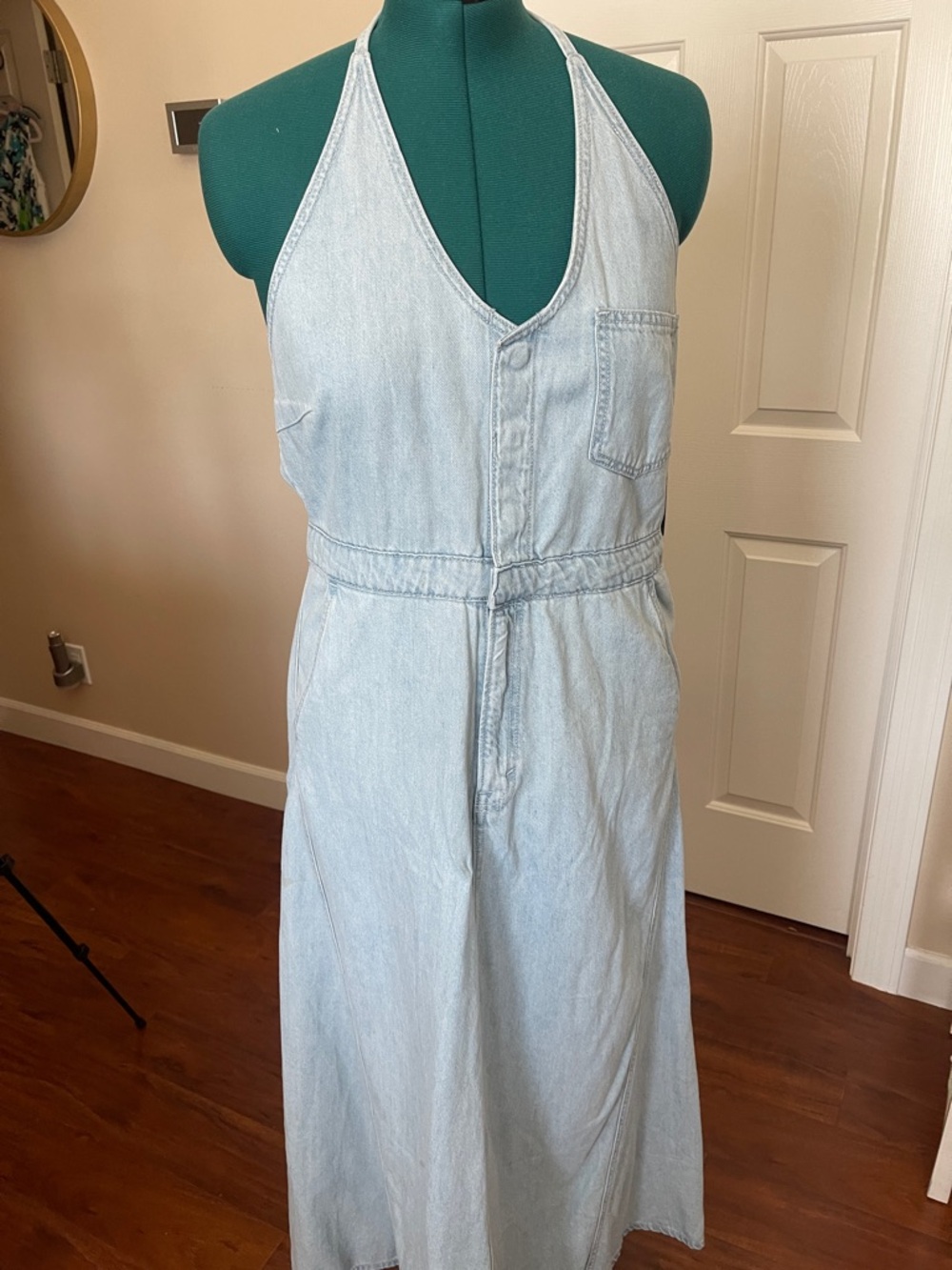Universal Thread Light Blue Denim Halter Maxi Dress - Picture 5 of 10